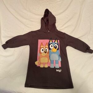 Zara Girls Hoodie Sweatshirt dress with Cartoon Print - Bluey
